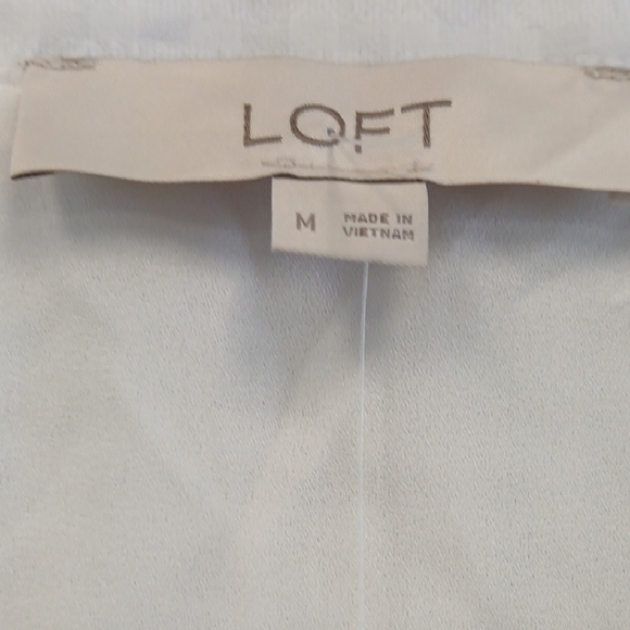 LOFT White Long Sleeve Wrap Peplum Blouse - Picture 4 of 6